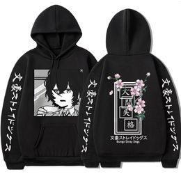 Sweats à capuche pour hommes Sweatshirts Bungo Stray Dogs Japon Anime Imprimer Sweat à capuche unisexe Dazai Osamu Automne Hiver Sweat pour femme/homme Harajuku Pulls 230914