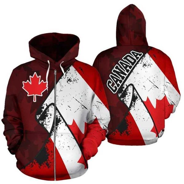 Sweats à capuche masculine Sweats Sweats Canada Moose Sweat à capuche Canada est dans mon ADN à sweats à capuche zippé imprimées ADN Men de la mode Fashion Sweet Sweats Sweats Pullover Nouveaux vêtements Y2K 240424