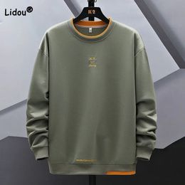 Sweats à capuche pour hommes Sweatshirts Casual Male Vêtements Col rond Couleur unie Lâche 2023 Automne Hiver Mode Tendance Pulls à manches longues Tops pour hommes 231207