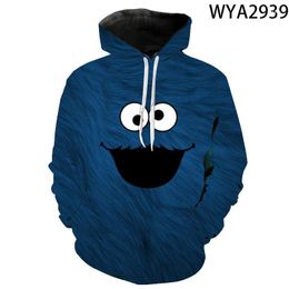 Heren Hoodies Sweatshirts Casual Men Vrouwen Kinderen Cookie Monster Party 3D Gedrukte pullover Streetwear Fashion Hooded Tops