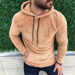 Moletom Com Capuz Masculino Casual Sólido Com Capuz Manga Longa Outono Inverno Bolso Quente Solto Moletom De Lã De Pelúcia Hoodies Oversized Solto Tops 220905