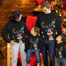 Sweats à capuche pour hommes Sweatshirts de Noël Famille Sweat-shirt de Noël Pulls Mère Père Fille Fils Tenue Assortie Femmes Hommes Couple Jersey Enfants Tops 231205