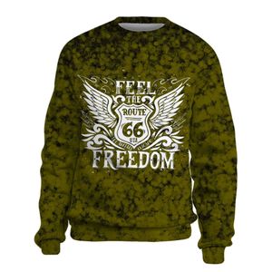 Heren Hoodies Sweatshirts Dekbedsets Lente en Herfst 3D Digitaal printen Modieus Sweatshirt met ronde hals en lange mouwen US Route 99 Printing