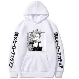 Heren Hoodies Sweatshirts Cool Anime My Hero Academia Kirishima Eijiro Gedrukte Hoodies Sweatshirt voor mannen/vrouwen grappige cartoon pullover Hoody G220916