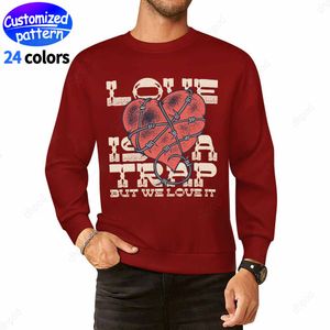 Diseñador Sudaderas con capucha para hombre Sudaderas con estampado personalizado de algodón pintado en caliente con capucha multicolor Ropa para hombre Ropa de gran tamaño S-5XL negro Carmesí oscuro 24 colores disponibles