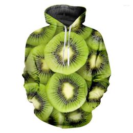 Sweats à capuche masculine Sweatshirts Cute Fruit 3D Print Kiwi Femme / hommes Sweat à capuche surdimension