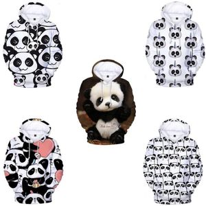 Heren Hoodies Sweatshirts Leuke Panda 3D -print grappige vrouwen Men Hullover Hooded Jacket Kids Boys Girls Kawaii Cartoon Anime Harajuku Sweatsh