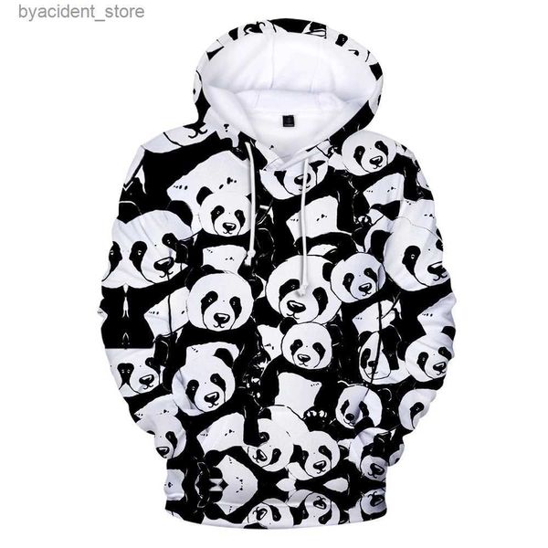 Sweats à capuche pour hommes Sweatshirts Panda mignon 3D Imprimer Sweats à capuche Animal Streetwear Hommes Femmes Mode Sweatshirts Sweat à capuche surdimensionné Enfants Pulls Survêtements Vêtements L240315