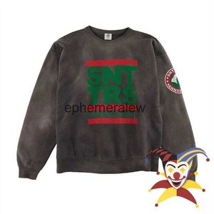 Herenhoodies Sweatshirts Donkergrijs SAINT MICHAEL Heren Dames Vintage Crack Hoodie Crewneckephemeralew
