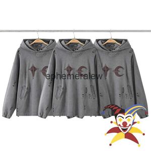 Sweats à capuche masculine Sweatshirts Grey Grey Thug Club Hous Vintage Vintale Top Quality Streetwear Streetwear Sweet OverePememeralw