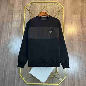 Sweats à capuche pour hommes Sweatshirts Designer Automne Lettre en métal Triangle Logo Épissé Pull à col rond 53QV