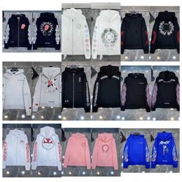 Sweats à capuche pour hommes Sweatshirts Designer Chrome Winter Heart Sweat à capuche Ch Veste à manches longues Manteau ample à capuche Femme Chromees Hearts Mix Bleu Vert Rose bdcq