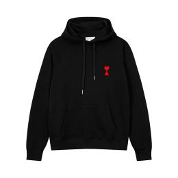 Heren Hoodies Sweatshirts Designer Hoodie Unisex Mode Luxe Merk Hoodie Los A-lijn Klein Rood Hart Paar Casual Top Staande Hals Halve Rits Hoodie Maat S-XL