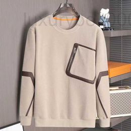 Sweats à capuche pour hommes Sweatshirts Designer Panneau en polaire d'agneau en cuir Fermeture à glissière Design Pull de luxe haut de gamme à manches longues T-shirt à col rond Pull à la mode en vrac