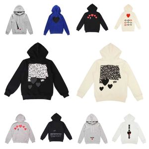 Sweats à capuche pour hommes Sweatshirts Designer Mens Com Des Garcons Sweatshirt Mockneck Cdg Play Big Heart Sweat à capuche Full Zip Up Beige Marque Taille S-XL H2