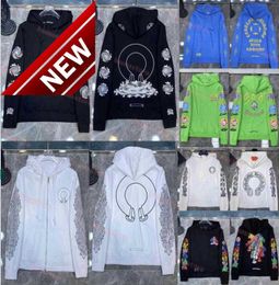 Sweats à capuche pour hommes Sweatshirts Designer Mens Winter Heart Sweat à capuche Ch à manches longues Manteau en vrac Sweat à capuche Hommes Chromees Bleu Roses à 4XL