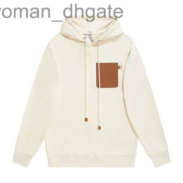 Sweats à capuche pour hommes Sweatshirts Designer This W automne et hiver nouveau style poitrine en cuir marque fausse poche pull à capuche pour hommes et femmes chapeaux beige noir NO92