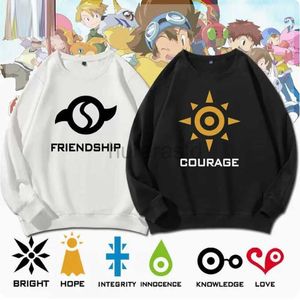 Sweats à capuche pour hommes Sweatshirts Digimon Adventure Sweat à capuche à col rond Streetwear surdimensionné à manches longues pulls vêtements adolescents 24318