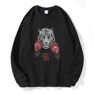 Heren Hoodies Sweatshirts Drop katoen unisex Casual Cool Tiger Print Men Sholder Hooded sweatshirtsmen's