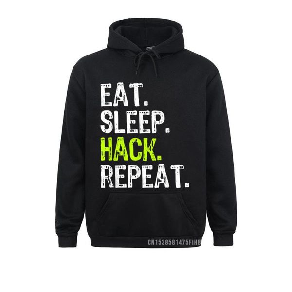 Sudaderas con capucha para hombre Eat Sleep Hack Hacker Hacking Security Regalo divertido Sudadera con capucha Día de los enamorados Ropa personalizada Europa Hombre