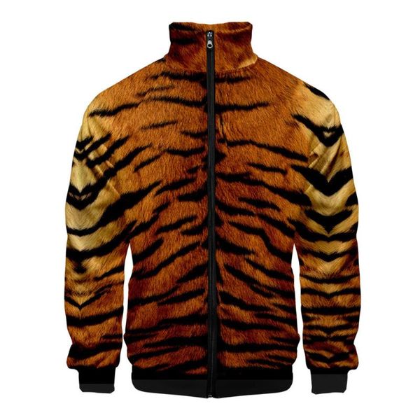 Sweats à capuche pour hommes Sweats Est 3D Imprimé Tigre Hip Hop Veste Hommes Streetwear Manteau Mâle Col Montant Printemps Automne Casual Harajuku Sweatshi