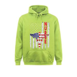 Heren Hoodies Sweatshirts Est Proud USA Vlag Shirt Voor Dames Meisjes Liefde Verpleging Dag Hoodie Casual Heren Sportswears Arbeid