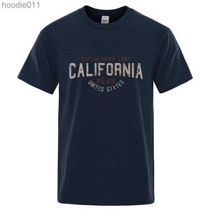 Sweats à capuche masculins établis en 1982 California USA Mens T-shirts T-shirts d'été coton surdimension