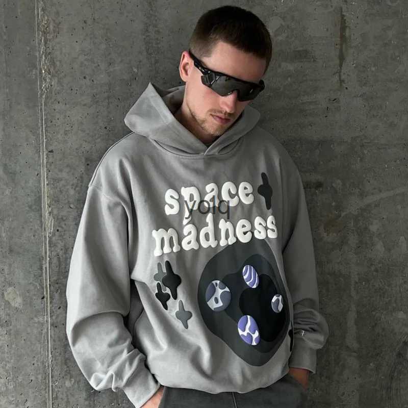 Herrtröjor tröjor europeiska och amerikanska trend modebrev överdimensionerade hoodie kvinnor y2k street harajuku lös rund nacke casual tröja män'syolq