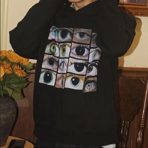 Heren Hoodies Sweatshirts Eyes Print grappige hoodie Harajuku Punk Men Women Eyes Y2K Hoodie Kleding Grunge Oversized Goth Sweatshirts For Cool Girls Boys 230817