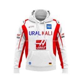 Heren Hoodies Sweatshirts F1 Hoodie Jersey Moto Motorcycle Racing Suit 2021-2022 Officiële website Haas Team Zipper wandelen Sportkleding Y2BF