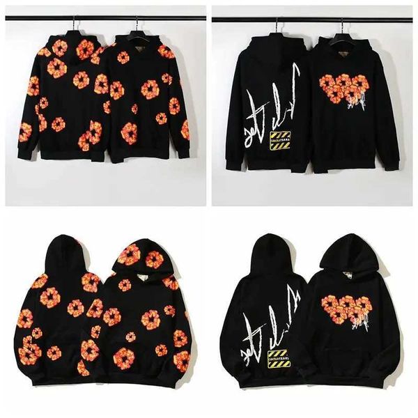 Sweats à capuche masculins Automne et hiver Nouveau Américain High Strt Fleume Flomor Flower Men Femmes Femme Hoodie Sweat Strtwear Harajuku Y2K Vêtements H240425