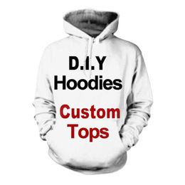 Heren Hoodies Sweatshirts Fashion 3D Print Diy Custom Design Men Women Hip Hop Drop Wholesalers Leveranciers Kleding 6xl