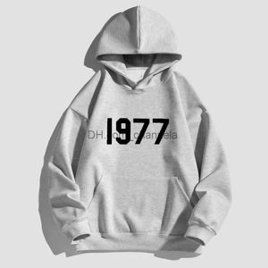 Heren Hoodies Sweatshirts Mode Hoodies Heren en Dames Los Plus Fleece Herfst Lente Warm 1977 Letter Hoodie Ropa Para Hombres T240217