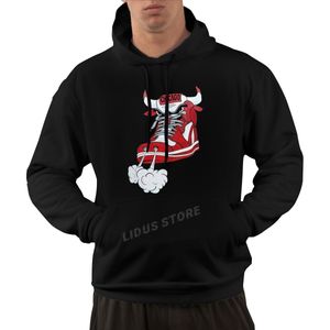 Heren Hoodies Sweatshirts Mode Vrije tijd Chicago Shoe Bull Rood Wit Hip Hop Longline Hoodie Sweatshirt Harajuku Streetwear 100% Katoen Heren Graphics 230711