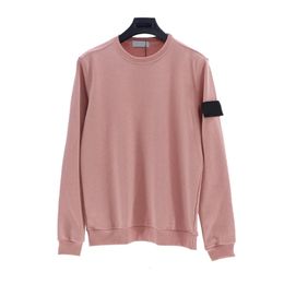 Sweats à capuche pour hommes Sweatshirts Mode Col Rond Couleur Unie Pierre pour Femmes Hommes Sweat Printemps Automne Coton Lâche Manches Étiquette Pulls Rose 231108