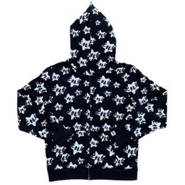 Men s Hoodies sweatshirts Fashion Star Print Oversized hoodie Men S Autumn and Winter Y2K Streetwear Loose Zipper Top Couple Modellen 230307