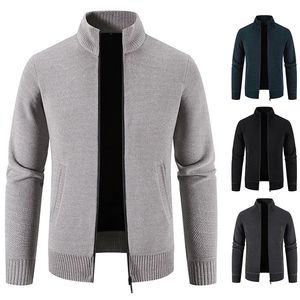 Sweats à capuche pour hommes Sweatshirts Pulls en polaire Veste froide Col roulé Manteau tricoté solide Chenille Épaissi Coupe-vent chaud Smart Casual Knitwear 231019