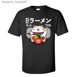 Sweats à capuche masculine Sweatshirts FORTUNE LA LAMIAN NOODLES 100% COTTON HOMME T-shirt à manches courtes T-shirt Summer / Automne T-shirt mignon Cat Face C240412