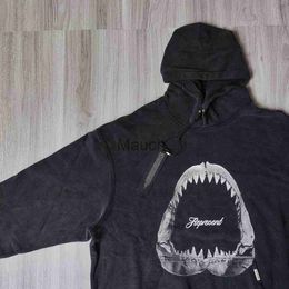 Heren Hoodies Sweatshirts Frog Drift Hoodies Sweatshirt Oversize Washed Old Shark Too Print Vintage Pullover Tops Street chic HipHop Winter Warm houden J230901