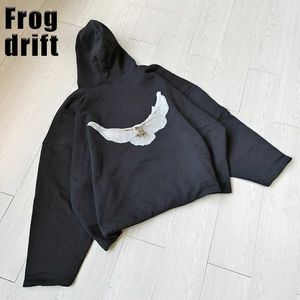 Sweats à capuche masculine Sweatshirts Frog Drift Strtwear Oversize Double couche épaississant sweat pour hommes H240429