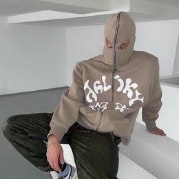 Sweats à capuche pour hommes Sweats à capuche entièrement zippés Hommes Oversize Y2k Vêtements Streetwear Vintage Lettre Graphics Imprimer Sweat à capuche à manches longues