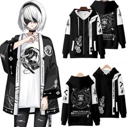 Herenhoodies Sweatshirts Game NieR Automata 3D-printen heren/dames mode harajuku hoodies sweatshirt met lange mouwen trui / t-shirt/broek/shorts/kimono 230327