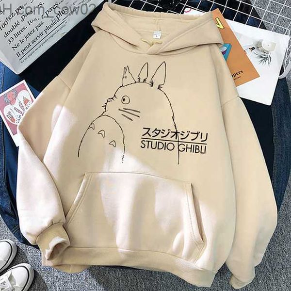 Sweats à capuche pour hommes Sweatshirts Ghibli Totoro Hoody Sweat à capuche de jeu de rôle d'anime japonais pour hommes des années 90 Comic Chihiro Miyazaki Graphic Kawaii Sweatshirt Z230726
