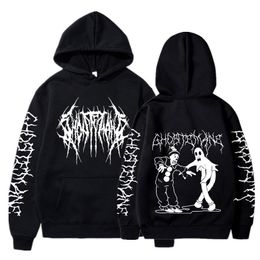 Heren Hoodies Sweatshirts Ghostemane Dubbelzijdig Print Hoodie Sweatshirt Mode Hip Hop Metal Rock Trainingspak Streetwear 230802