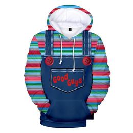 Sweats à capuche pour hommes Sweatshirts Good Guys Chucky 3D imprimé belle bande dessinée mâle femme loisirs sweats à capuche simples vêtements de rue drop livrer Dhojp