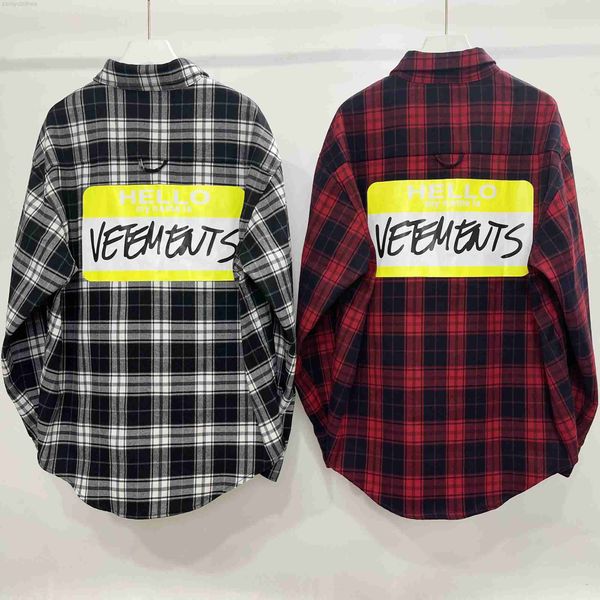 Sweats à capuche pour hommes Sweatshirts de bonne qualité Vintage Plaid Vetements Mode Chemises à manches longues 1 1 Tissu lourd Unisexe Vetements Femmes Sweatshirts Pull