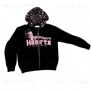 Hoodies voor heren Sweatshirts Goth Punk Sweatshirt Herenhoodies Y2k Hoodie met rits Sterrenprint Sportjas Pullover Gothic Oversized hoodie met lange mouwen T231115