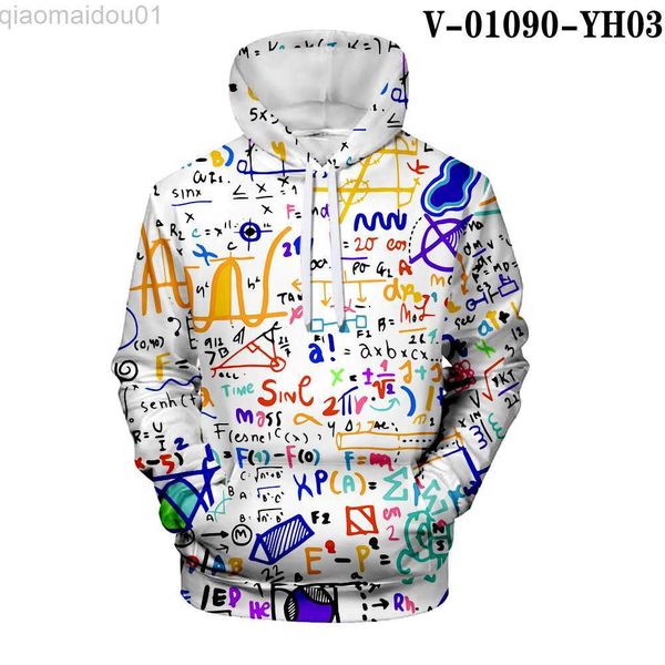 Sweats à capuche pour hommes Sweatshirts Graffiti Hoodie Man Funny Math Logistics chimie Sweat à capuche High Street Science Formula Harajuku Streetwear L230721