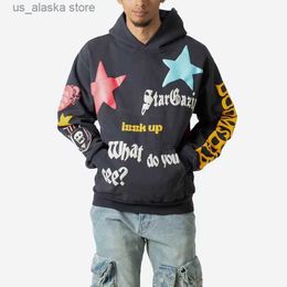 Sweats à capuche pour hommes Sweats à capuche Graffiti Star Foam Print Loose Casual Sweats à capuche pour hommes et femmes Stranger Things Pull en molleton Sudaderas Y2k Sweats T230731