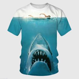 Hoodies voor heren Sweatshirts Grafisch T-shirt Heren T-shirt met haai voor heren Kleding Grafisch 3D Volledige print Zomertops Korte mouw Modieus Casual T-shirts